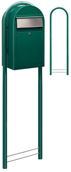 Standbriefkasten Bobi Grande mit Round Briefkastenständer Grün