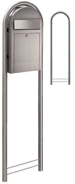 Edelstahl Standbriefkasten Bobi Grande S mit Bobi Round