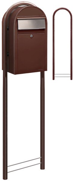 Standbriefkasten Bobi Grande Braun mit Bobi Round Braun